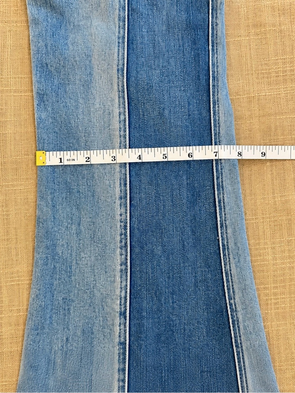 Flying Monkey Jeans Two-Tone High-Rise Super Flare Exposed Button Fly Boho Retro - Picture 11 of 16
